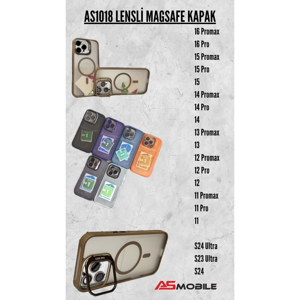 AS1018 APPLE İPHONE LENSLİ MAGSAFE KILIF TOPTAN