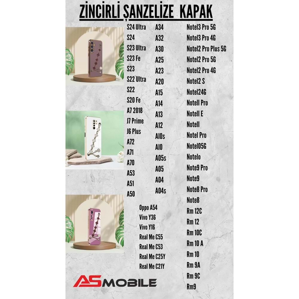 ZİNCİRLİ ŞANZELİZE APPLE İPHONE SAMSUNG XİAOMİ KILIF TOPTAN