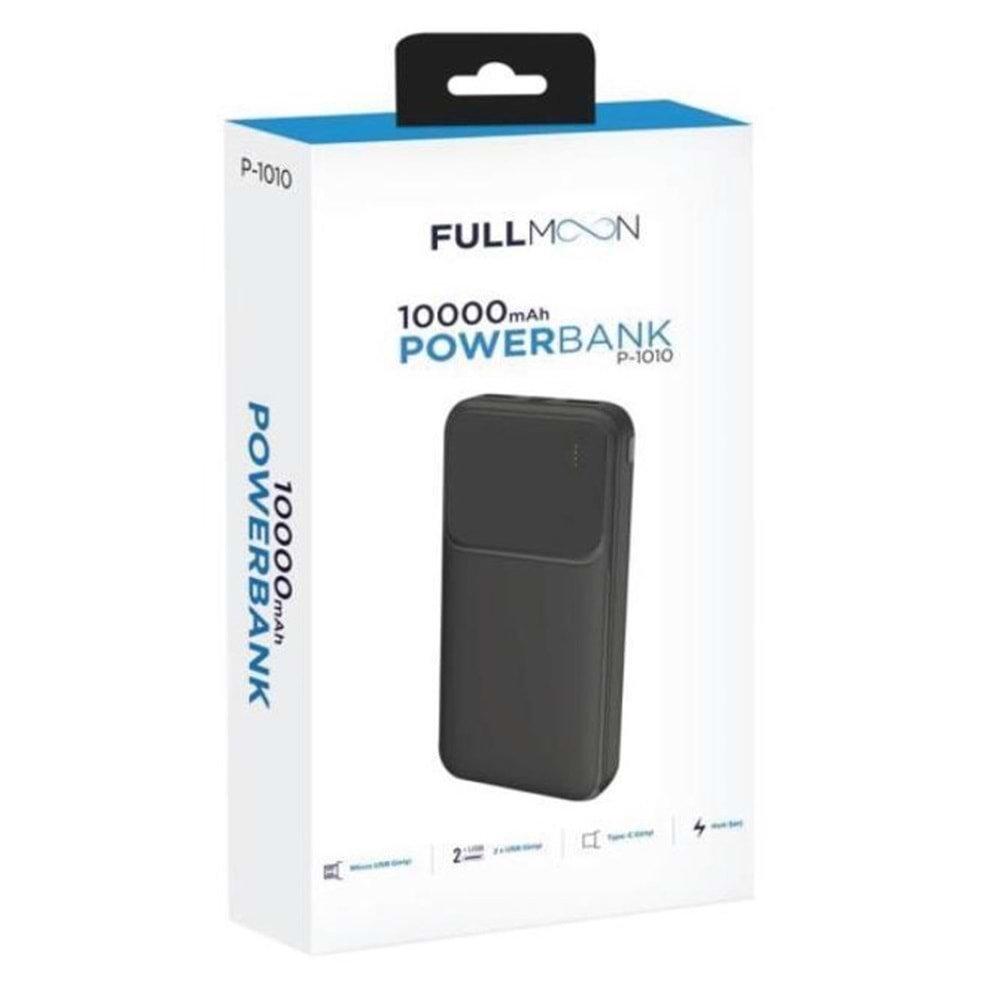 Torima Fullmoon Hızlı Şarj Özellikli 10.000 Mah Powerbank Siyah & Beyaz