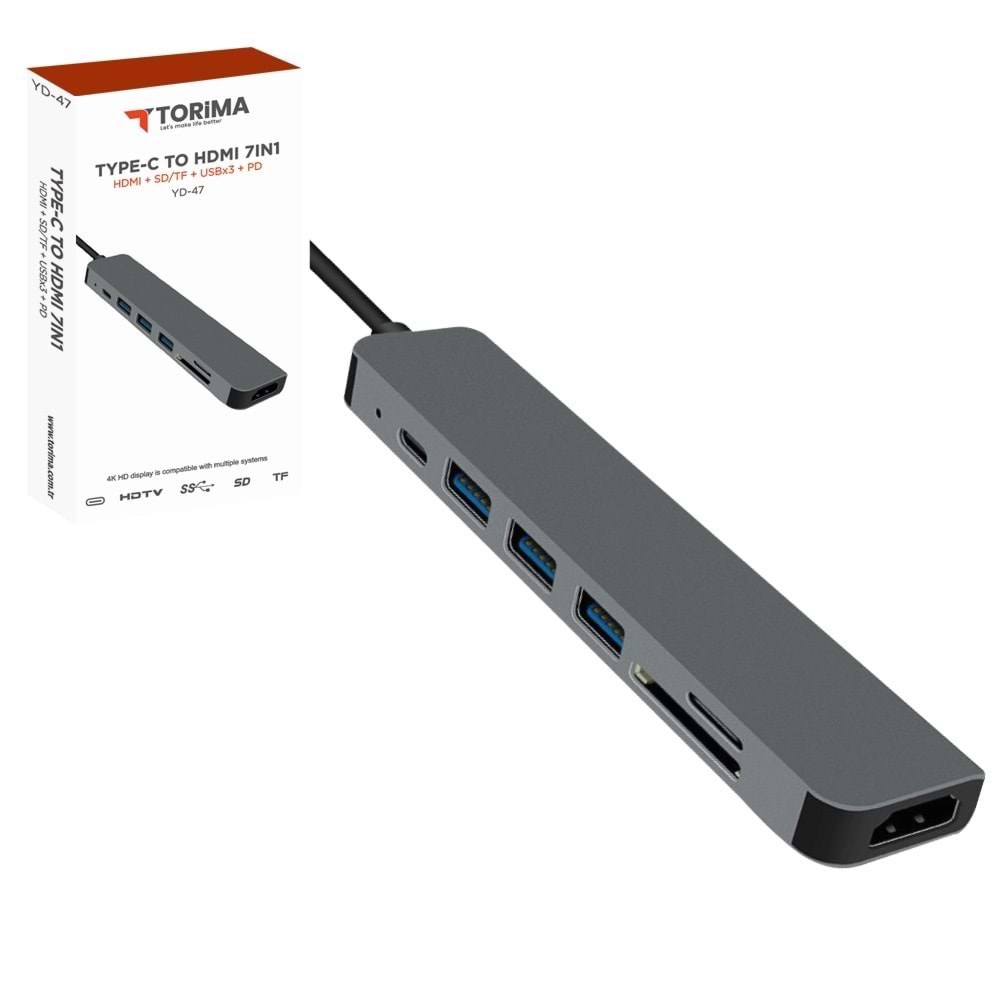 Torima Type-c To Hdmı 7 in 1 Dönüştürücü