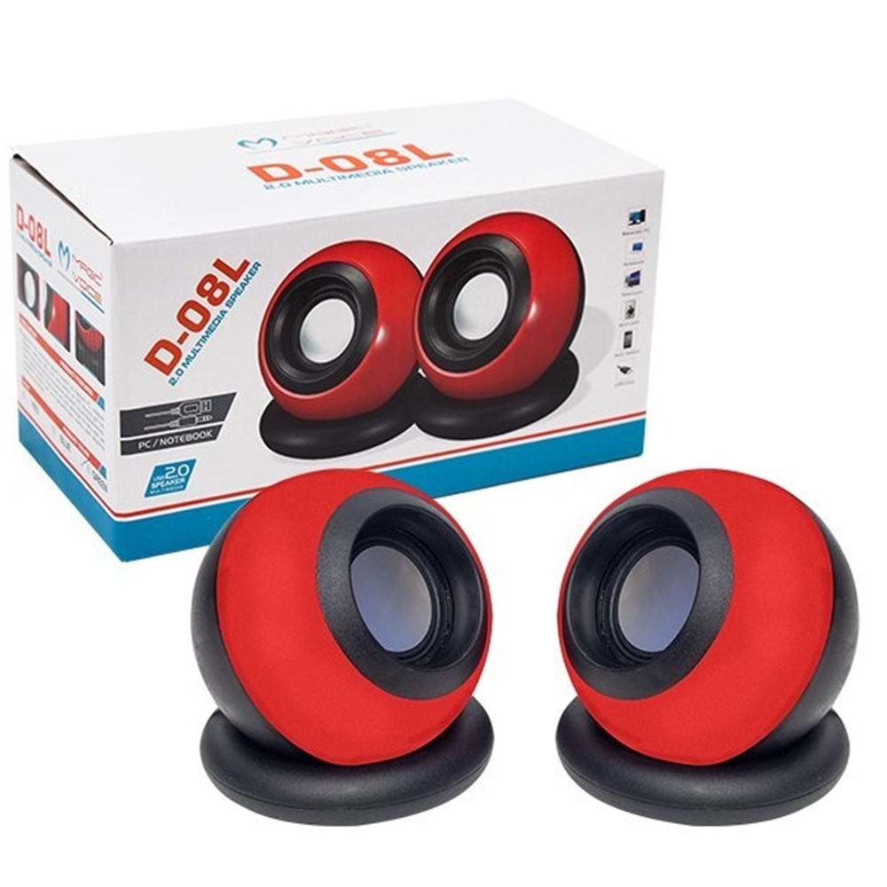 D-08L 1+1 USB (2*3 Watt - 4 Ohm) Mini Oval Hoparlör Speaker