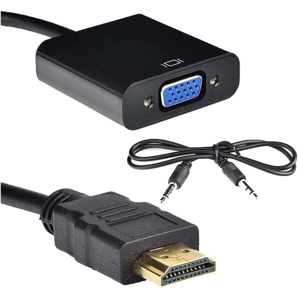 Hdmı To Vga Çevirici Dönüştürücü Sesli Monitör Kablosu