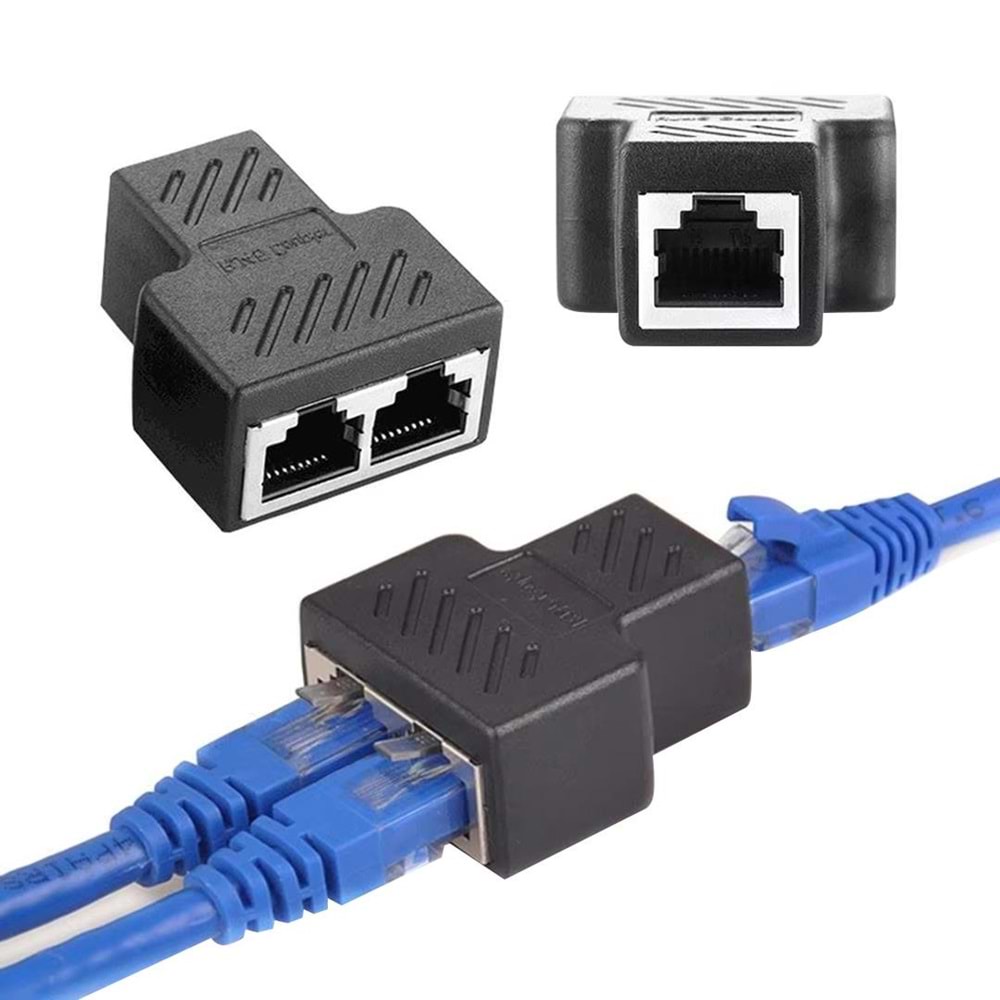 Ethernet RJ45 TO 2X Çoklayıcı Dişi Splitter Adaptör