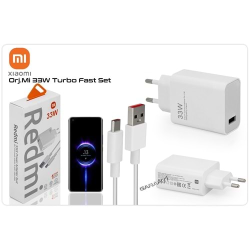 Xiaomi 33w Yüksek Kalite Kutulu Turbo Şarj Aleti