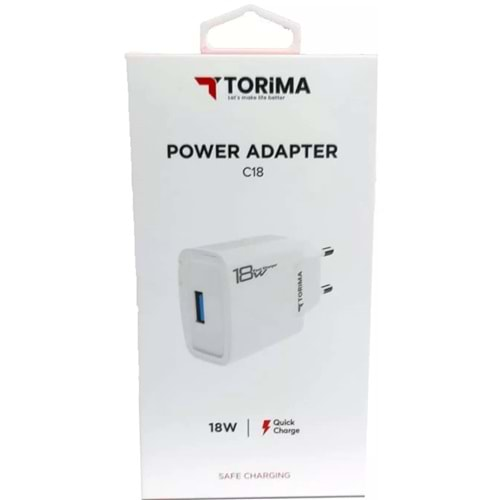 Torima 3Amper 18Watt Hızlı Özellikli Şarj Başlığı