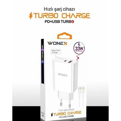 Wonex 33w Pd+Usb Super Fast Turbo Şarj Cihazı