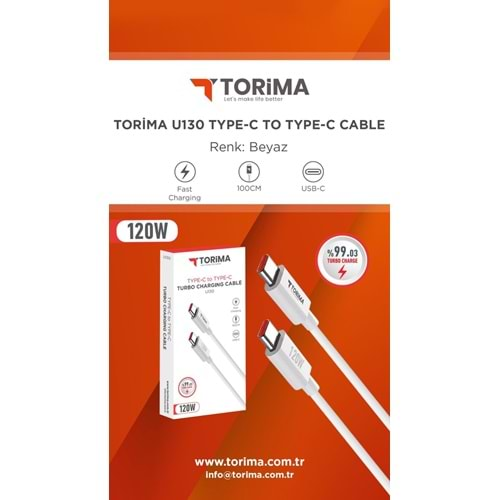 Torima 1mt. 120w Type-c to Type-c İphone15 Yeni Nesil Turbo PD Kablo