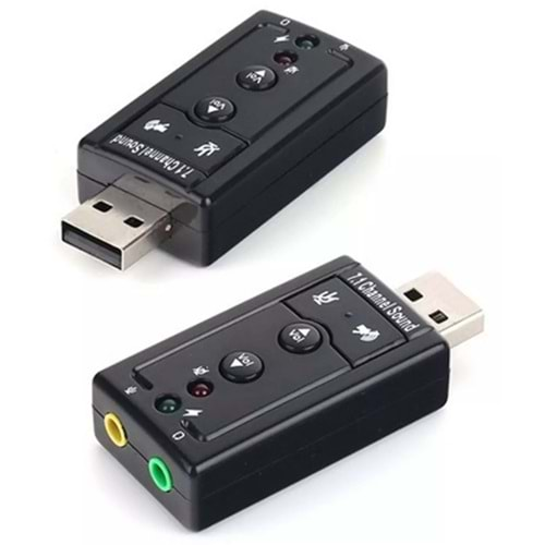 Dark Usb 2.0 Stereo 7.1 Ses Efektli Windows ve Mac Destekli Usb Ses Kartı